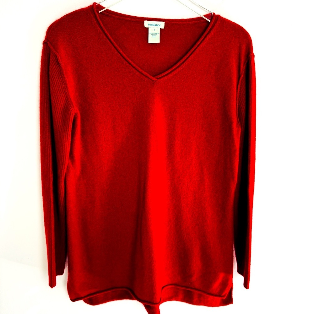Sundance Red V-Neck Sweater